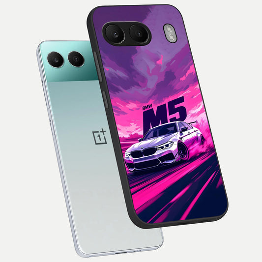  MS Neon Car phone case For Oneplus Nord 4 showing premium glass back cover with detailed artwork