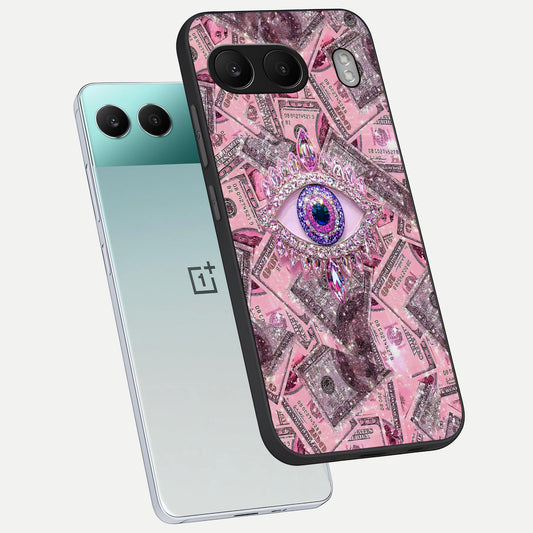  Money Eye Luxe phone case For Oneplus Nord 4 showing premium glass back cover with detailed artwork