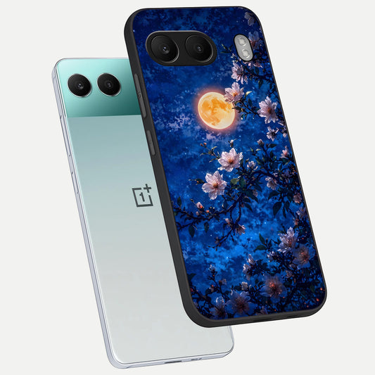  Moonlit Blossoms Night phone case For Oneplus Nord 4 showing premium glass back cover with detailed artwork