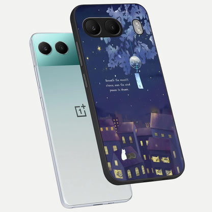  Moonlit Cat Silence phone case For Oneplus Nord 4 showing premium glass back cover with detailed artwork