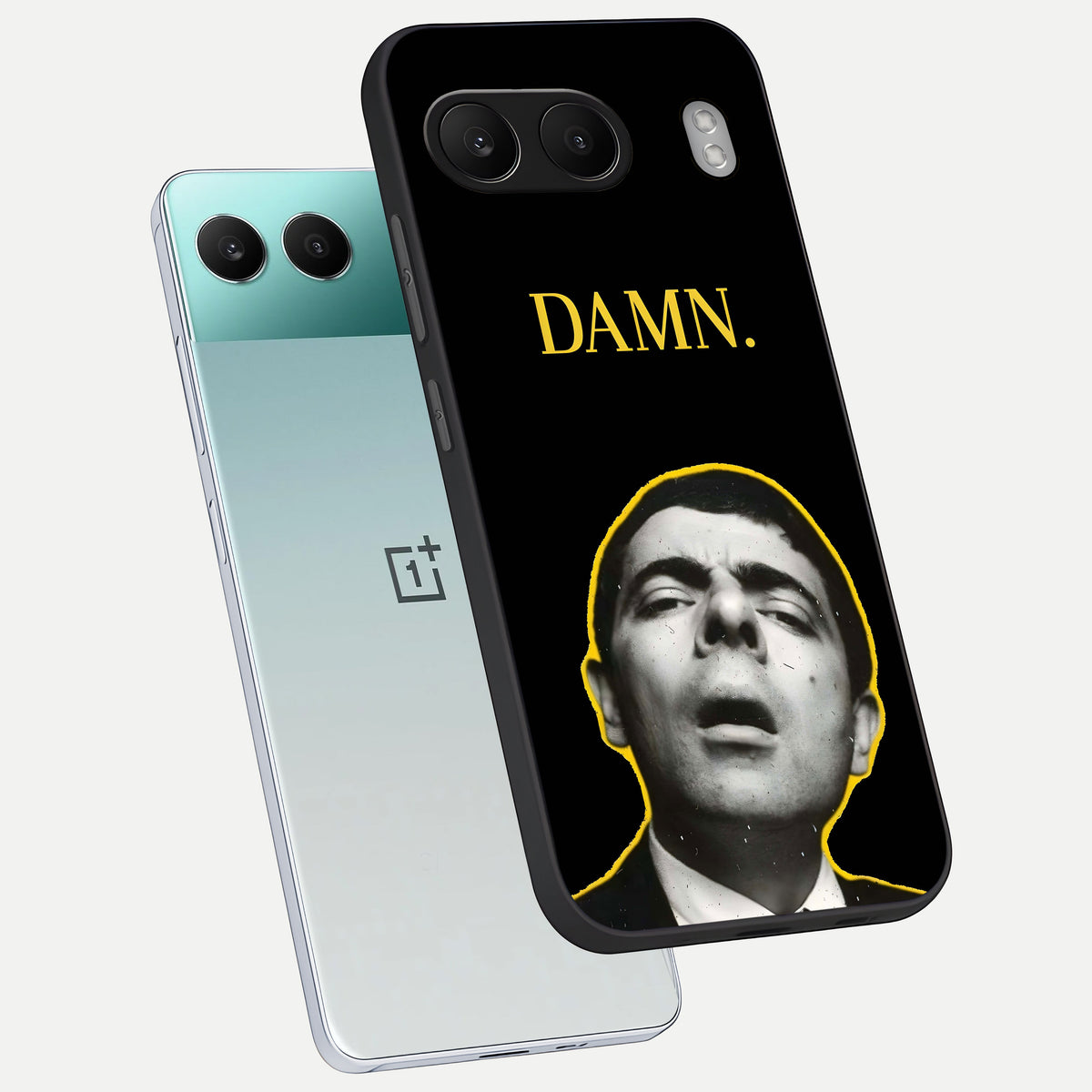  Mr Bean Damn phone case For Oneplus Nord 4 showing premium glass back cover with detailed artwork
