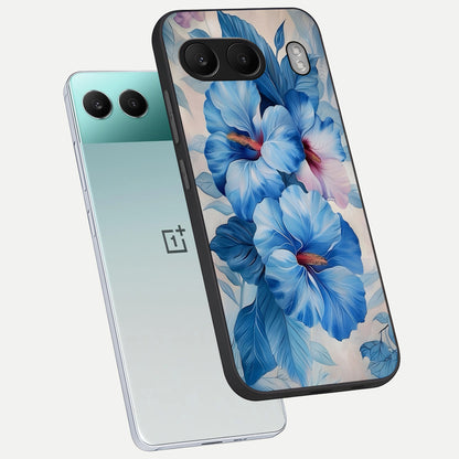  Ocean Hibiscus Grace phone case For Oneplus Nord 4 showing premium glass back cover with detailed artwork
