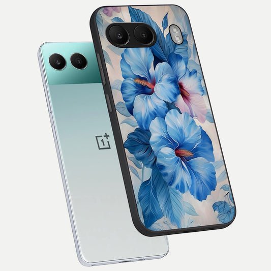  Ocean Hibiscus Grace phone case For Oneplus Nord 4 showing premium glass back cover with detailed artwork