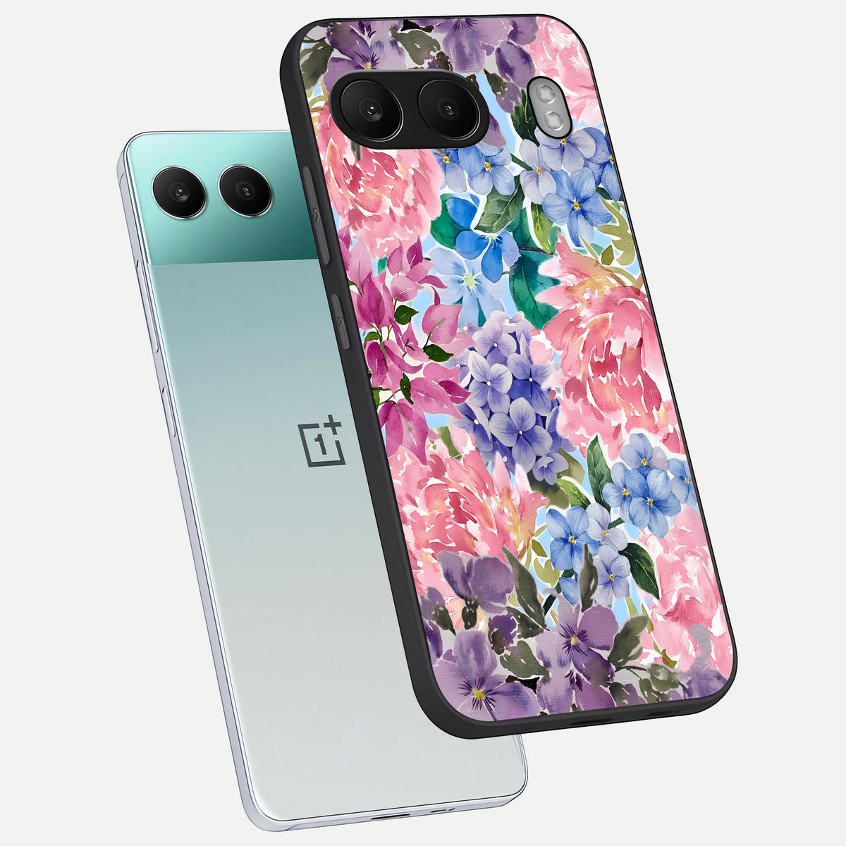  Pastel Floral Mix phone case For Oneplus Nord 4 showing premium glass back cover with detailed artwork