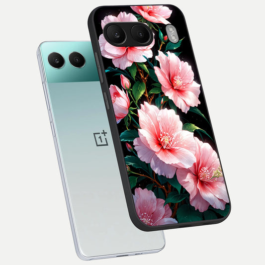  Peach Flower phone case For Oneplus Nord 4 showing premium glass back cover with detailed artwork