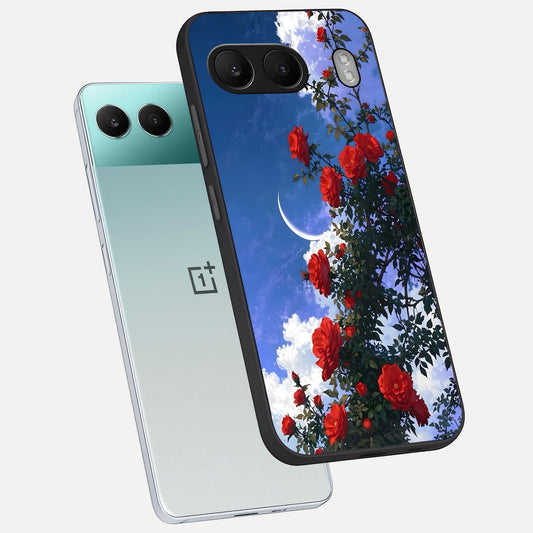  Rose Drift Flowers phone case For Oneplus Nord 4 showing premium glass back cover with detailed artwork