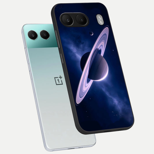  Saturn Ring Mystique phone case For Oneplus Nord 4 showing premium glass back cover with detailed artwork