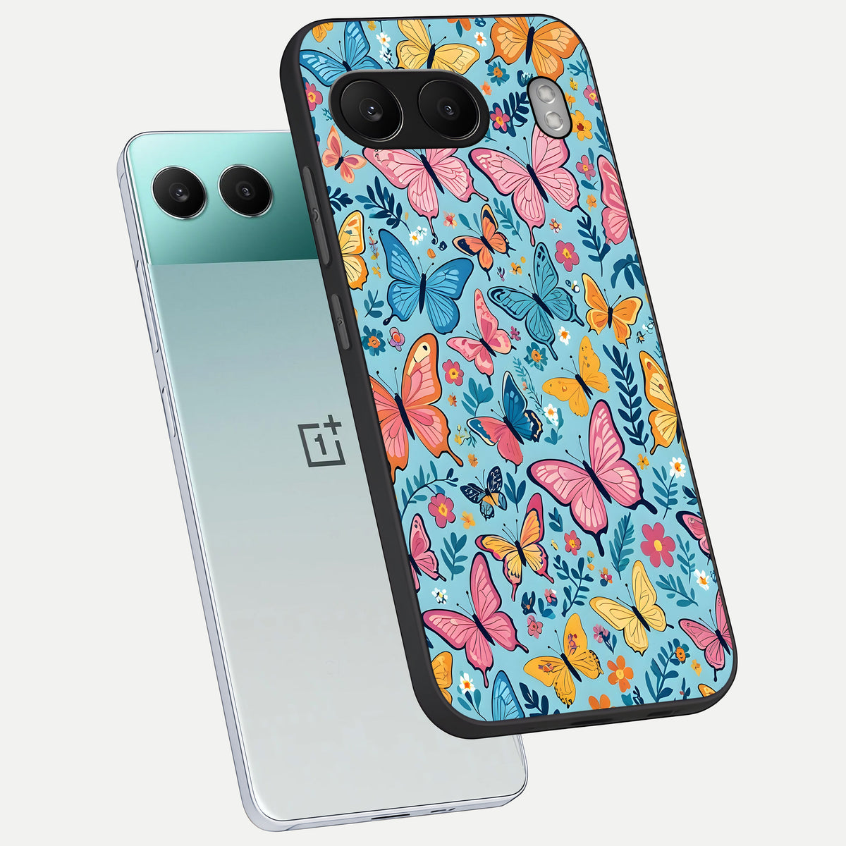  Spring Wing Garden phone case For Oneplus Nord 4 showing premium glass back cover with detailed artwork