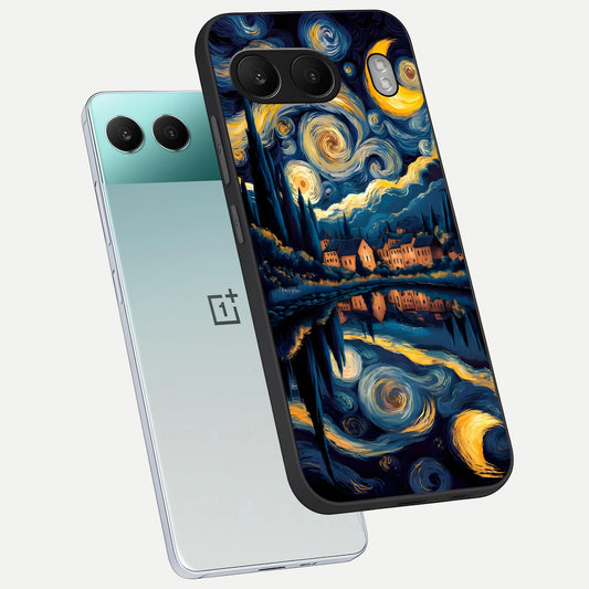  Starry Sky Serenity phone case For Oneplus Nord 4 showing premium glass back cover with detailed artwork