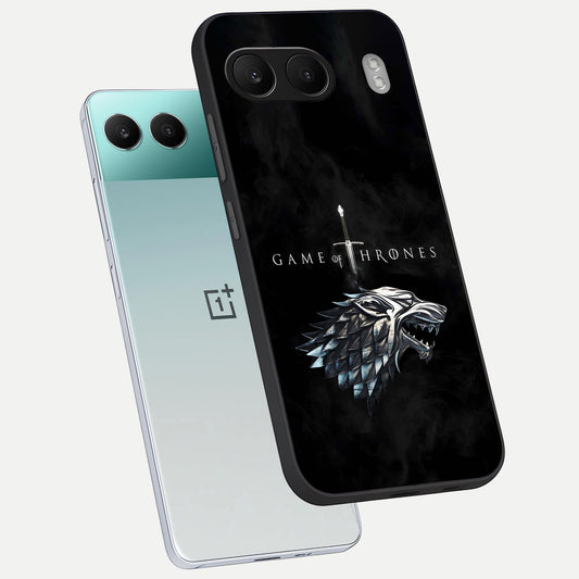  Throne Wolf Legacy phone case For Oneplus Nord 4 showing premium glass back cover with detailed artwork