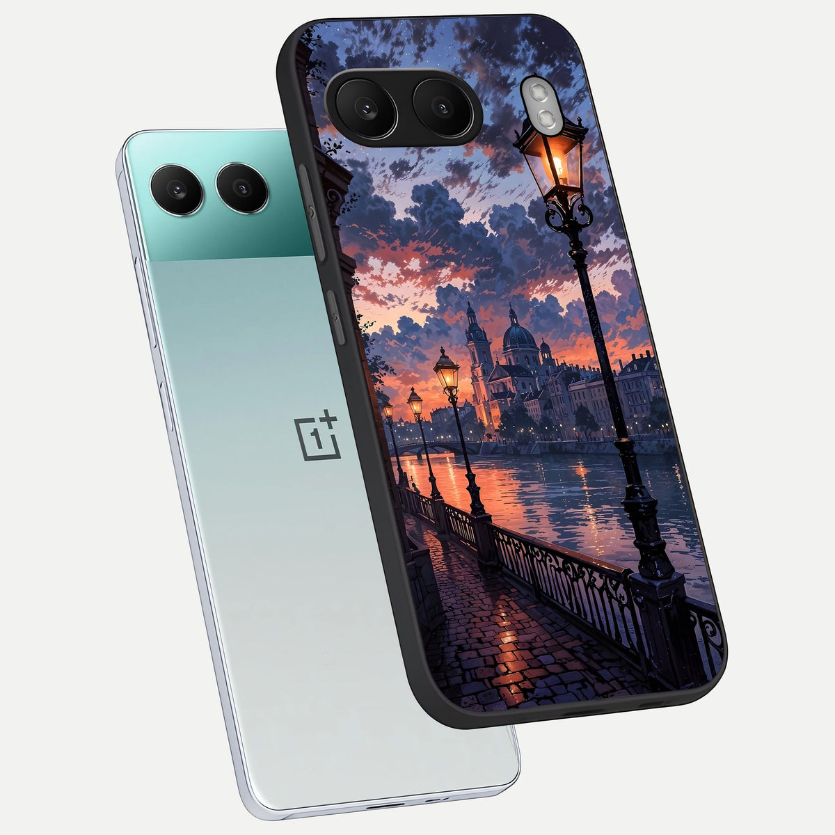  Twilight River Lights phone case For Oneplus Nord 4 showing premium glass back cover with detailed artwork