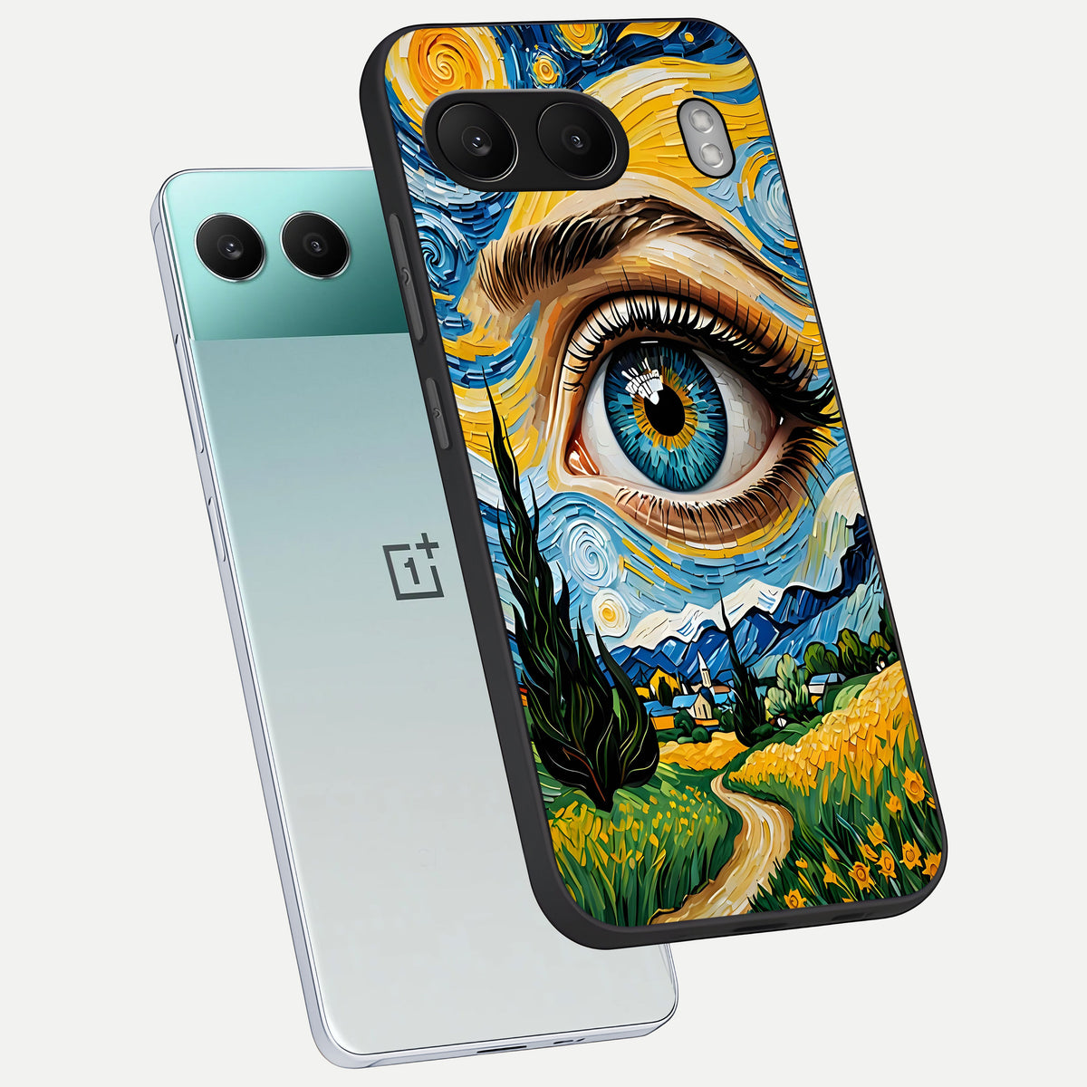  Van Gogh Eye phone case For Oneplus Nord 4 showing premium glass back cover with detailed artwork