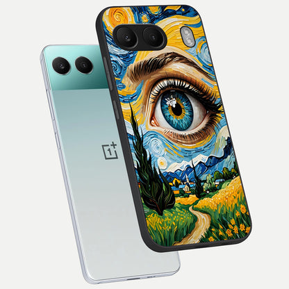  Van Gogh Eye phone case For Oneplus Nord 4 showing premium glass back cover with detailed artwork