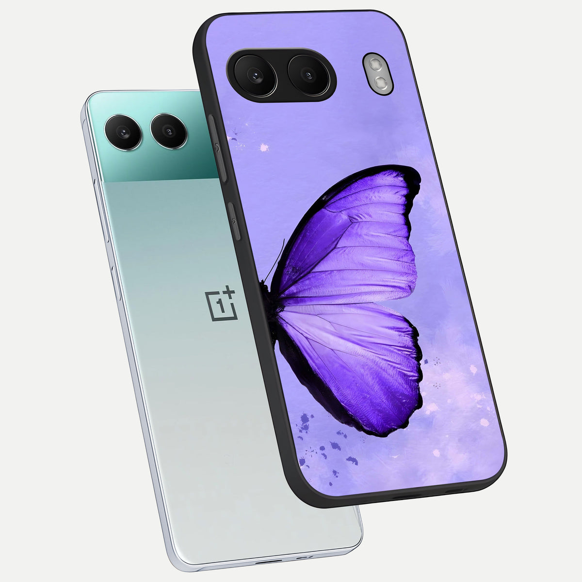  Violet Dream Wing phone case For Oneplus Nord 4 showing premium glass back cover with detailed artwork