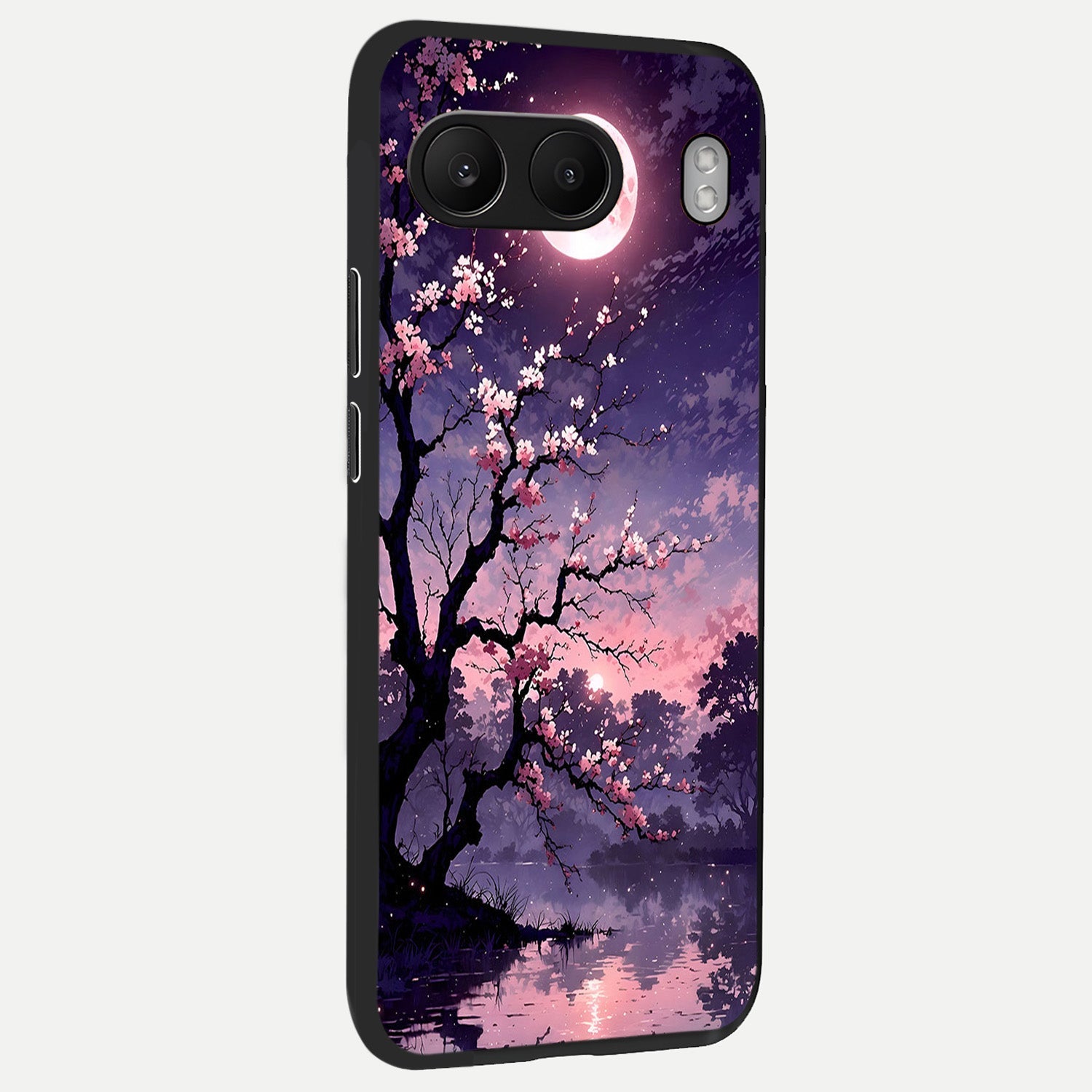  Blossom Pink Moon back cover For Oneplus Nord 4 slim fit glass case with vibrant aesthetic design