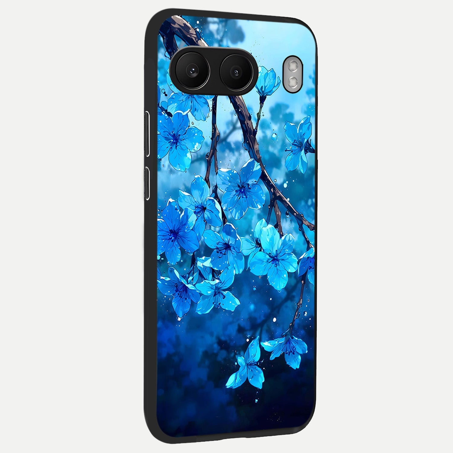 Blue Blossoms Branch back cover For Oneplus Nord 4 slim fit glass case with vibrant aesthetic design