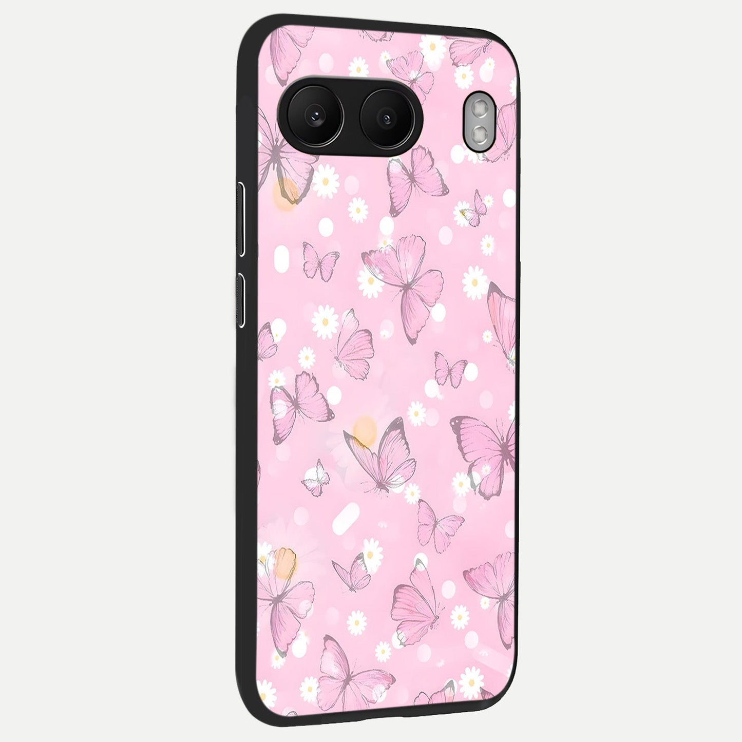  Blush Butterfly Garden back cover For Oneplus Nord 4 slim fit glass case with vibrant aesthetic design