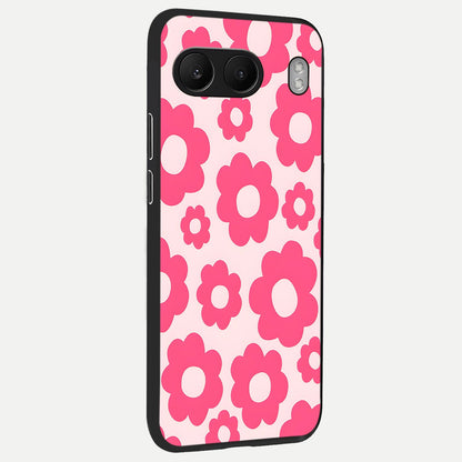  Blush Flower Pop back cover For Oneplus Nord 4 slim fit glass case with vibrant aesthetic design