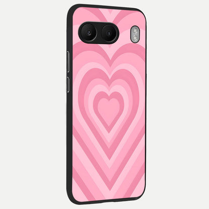  Blush Heart Waves back cover For Oneplus Nord 4 slim fit glass case with vibrant aesthetic design