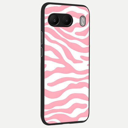  Blush Zebra Flow back cover For Oneplus Nord 4 slim fit glass case with vibrant aesthetic design