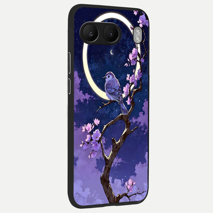  Celestial Bird Blossom back cover For Oneplus Nord 4 slim fit glass case with vibrant aesthetic design