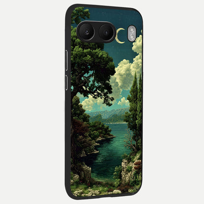  Celestial Lake Peace back cover For Oneplus Nord 4 slim fit glass case with vibrant aesthetic design