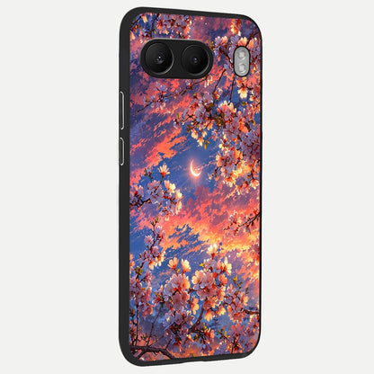  Celestial Sakura Sunset back cover For Oneplus Nord 4 slim fit glass case with vibrant aesthetic design