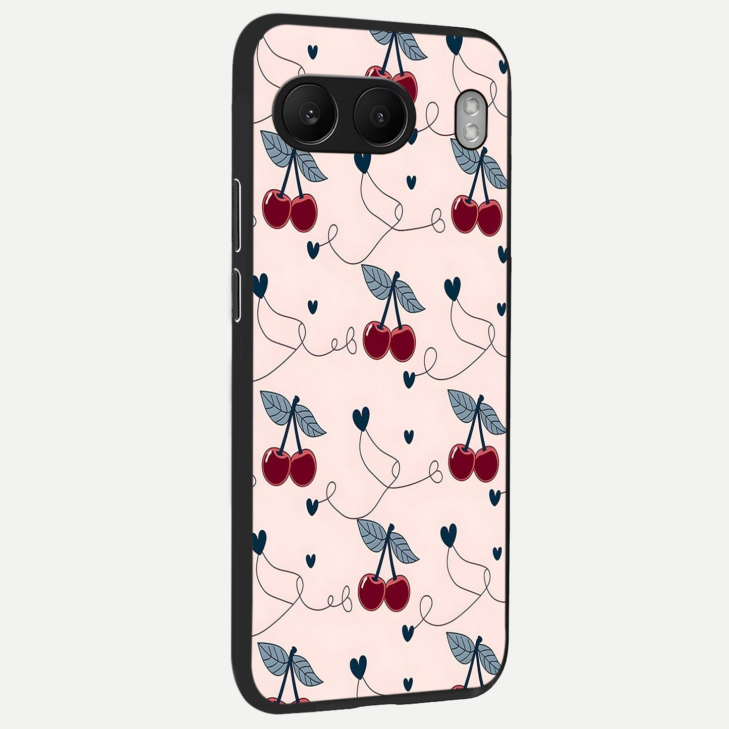  Cherry Heart Line back cover For Oneplus Nord 4 slim fit glass case with vibrant aesthetic design