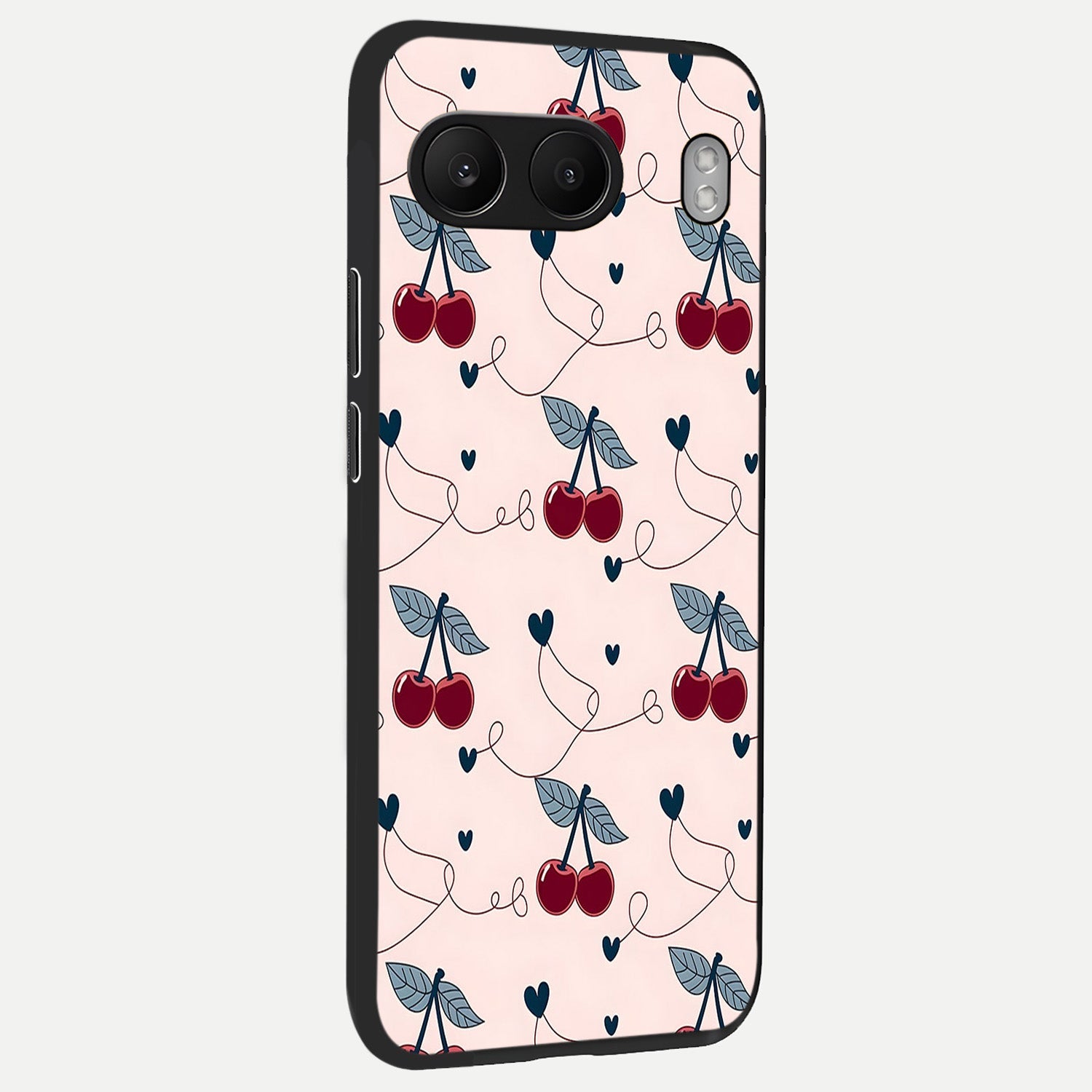  Cherry Heart Line back cover For Oneplus Nord 4 slim fit glass case with vibrant aesthetic design