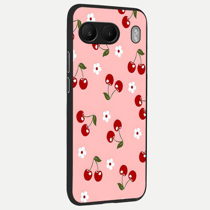  Cherry Love Mood back cover For Oneplus Nord 4 slim fit glass case with vibrant aesthetic design