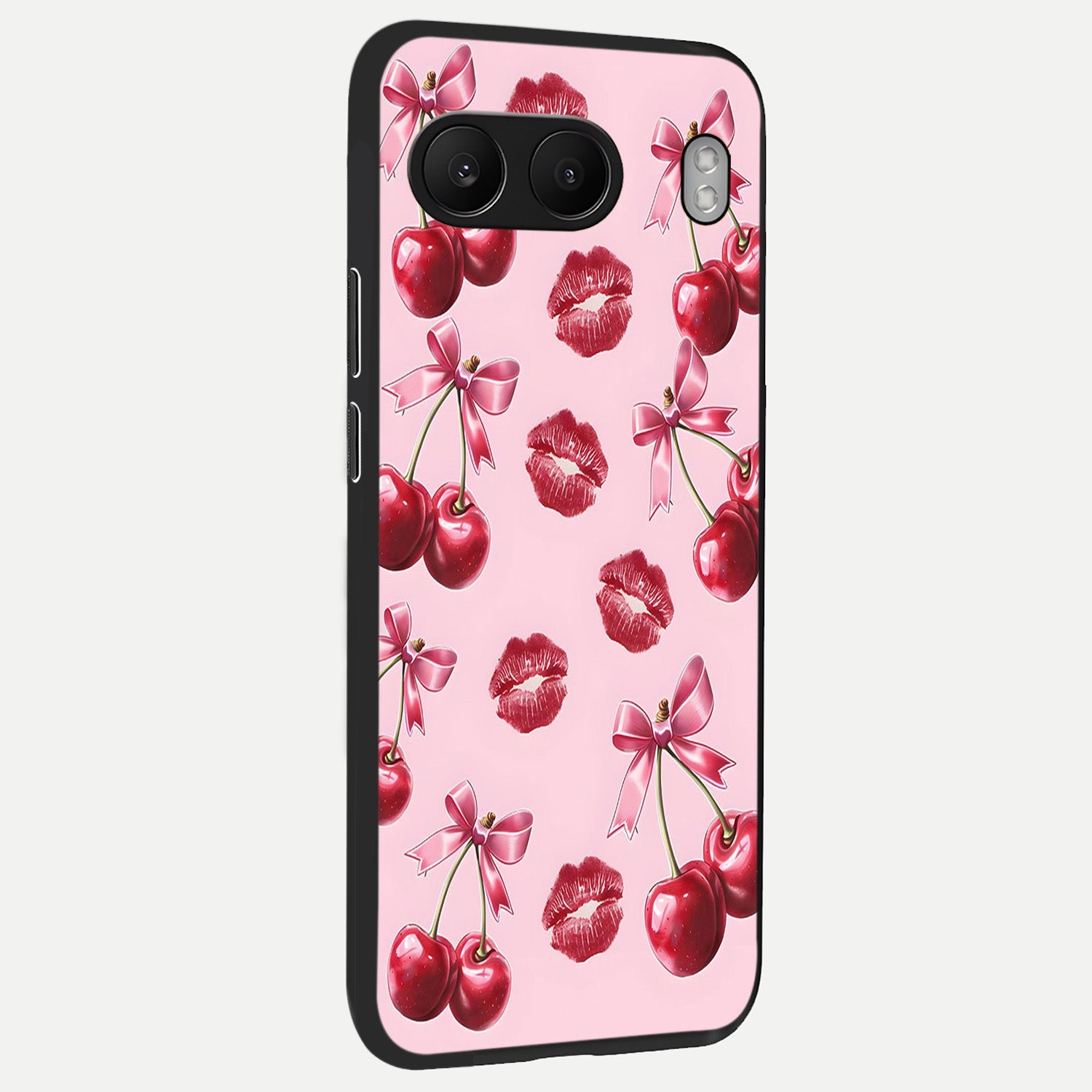  Cherry With Lips back cover For Oneplus Nord 4 slim fit glass case with vibrant aesthetic design