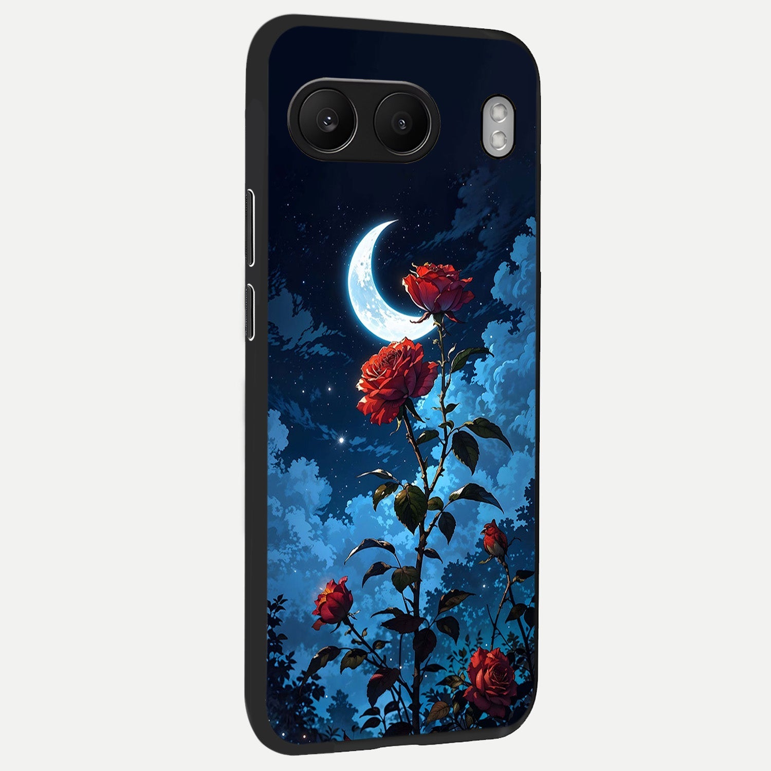  Crimson Rose Moon back cover For Oneplus Nord 4 slim fit glass case with vibrant aesthetic design