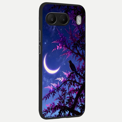  Crow And Moon Scenery back cover For Oneplus Nord 4 slim fit glass case with vibrant aesthetic design