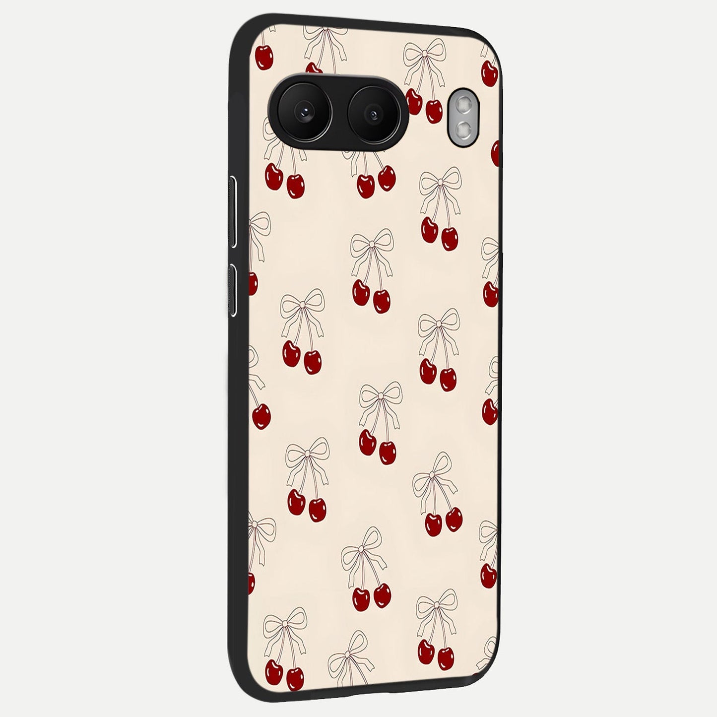  Cute Cherry Pattern back cover For Oneplus Nord 4 slim fit glass case with vibrant aesthetic design