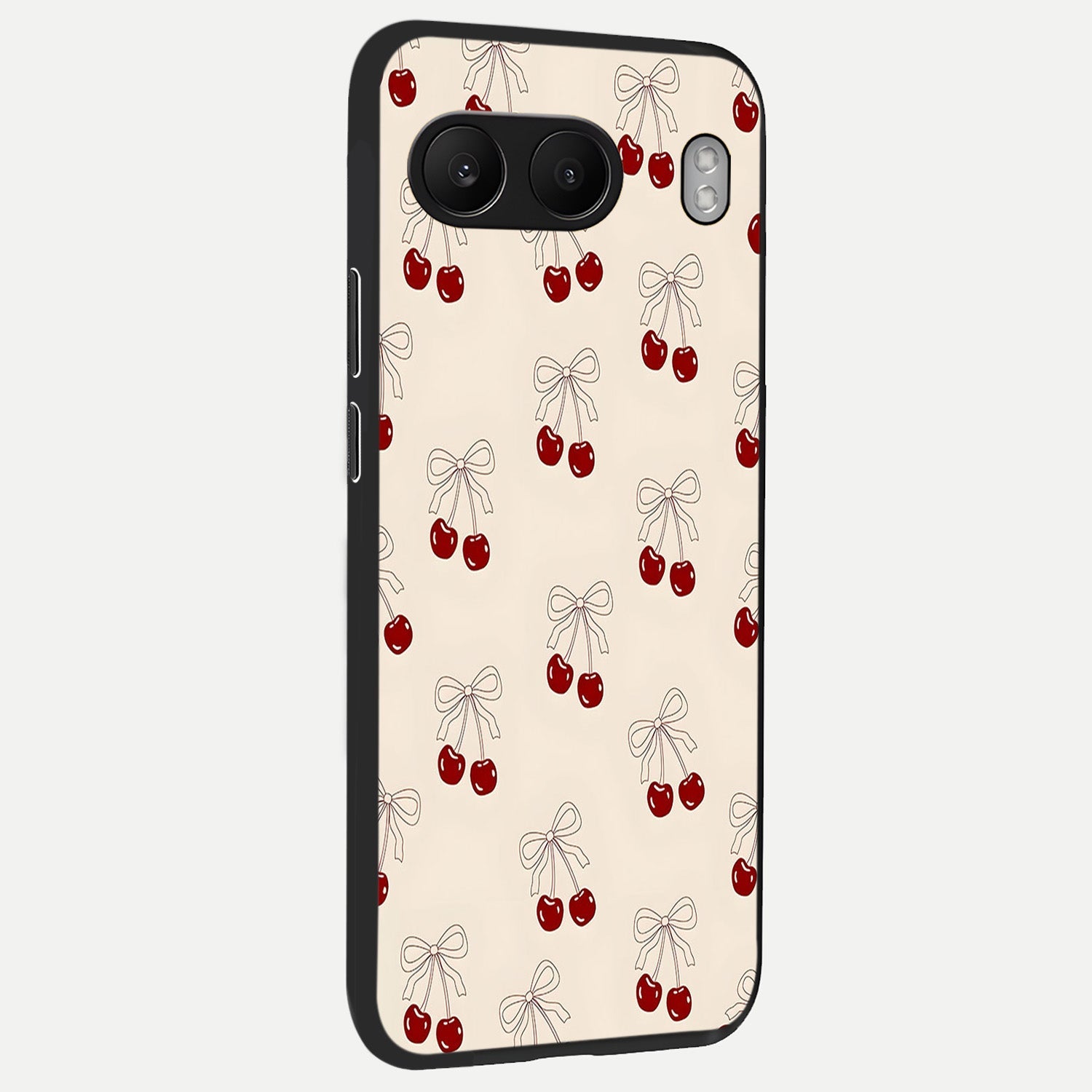  Cute Cherry Pattern back cover For Oneplus Nord 4 slim fit glass case with vibrant aesthetic design