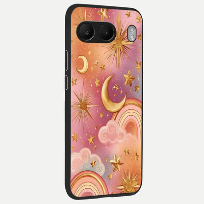  Golden Celestial Dreams back cover For Oneplus Nord 4 slim fit glass case with vibrant aesthetic design