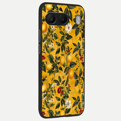  Golden Lemon Field back cover For Oneplus Nord 4 slim fit glass case with vibrant aesthetic design