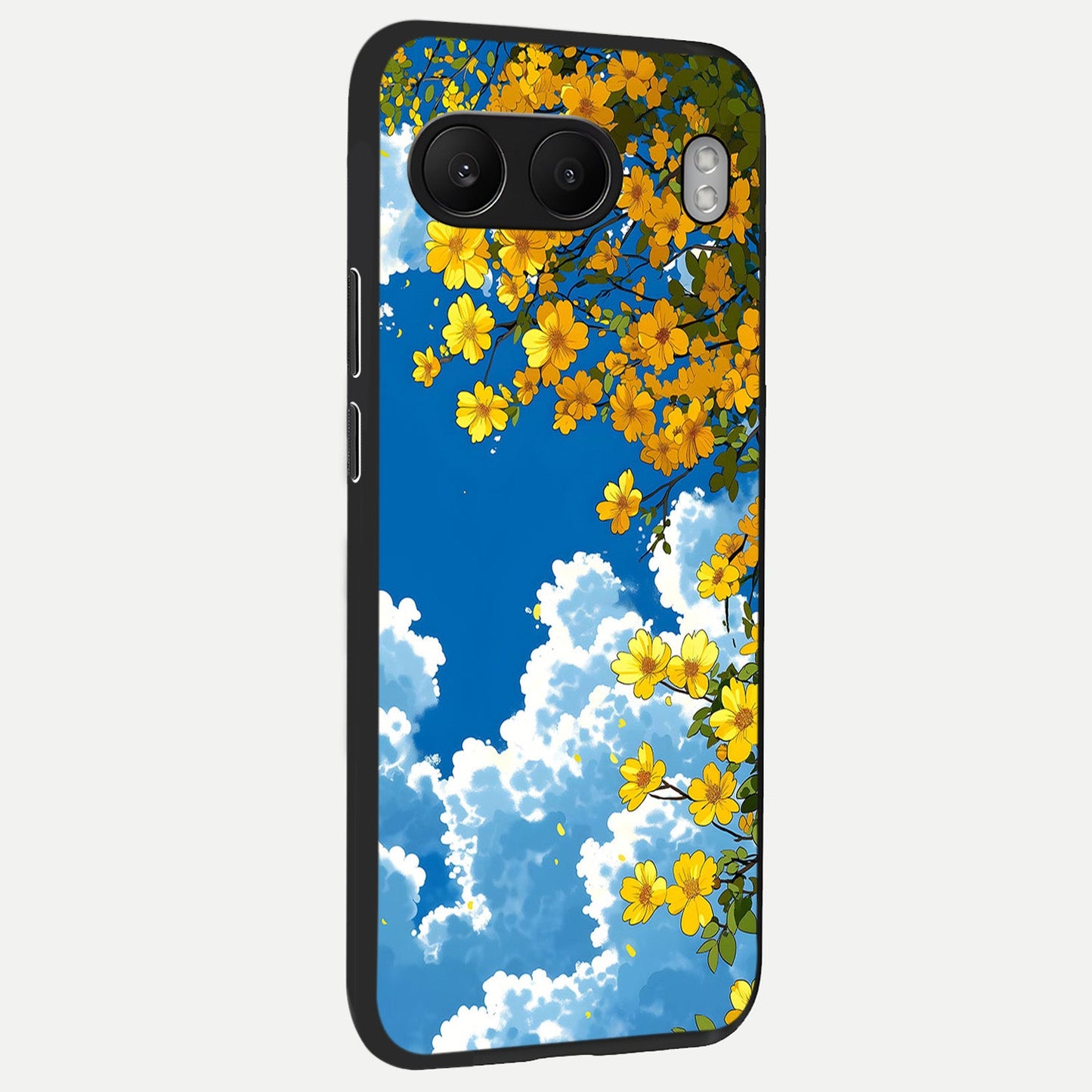 Golden Petal Sky back cover For Oneplus Nord 4 slim fit glass case with vibrant aesthetic design