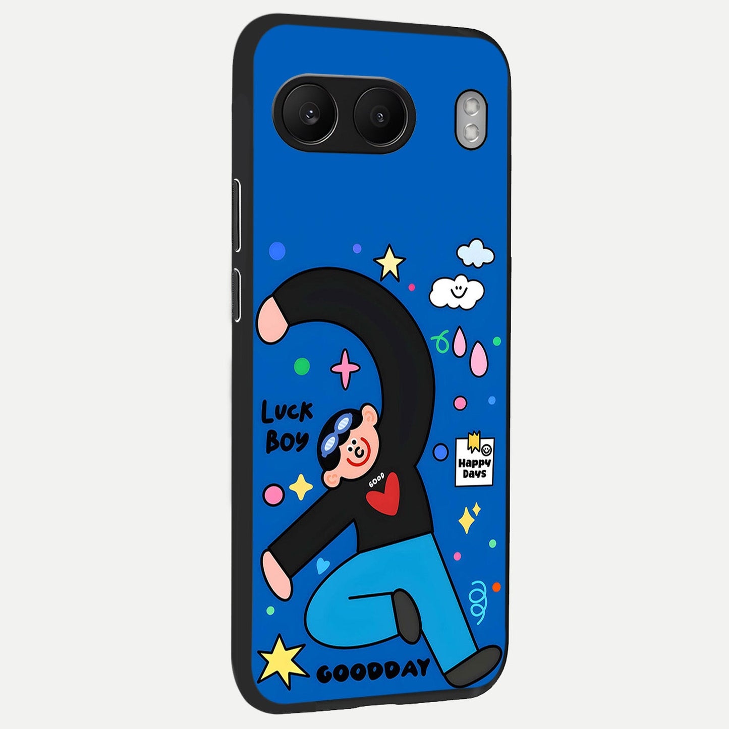  Happy Luck Vibe back cover For Oneplus Nord 4 slim fit glass case with vibrant aesthetic design