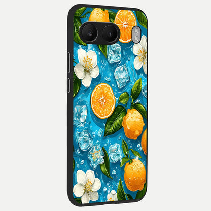  Ice Cube With Orange back cover For Oneplus Nord 4 slim fit glass case with vibrant aesthetic design