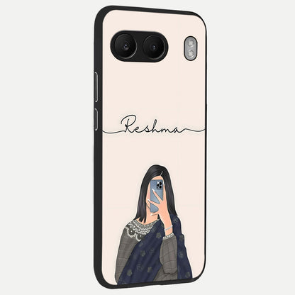 Mirror Mood Muse With Custom Name back cover For Oneplus Nord 4 slim fit glass case with vibrant aesthetic design