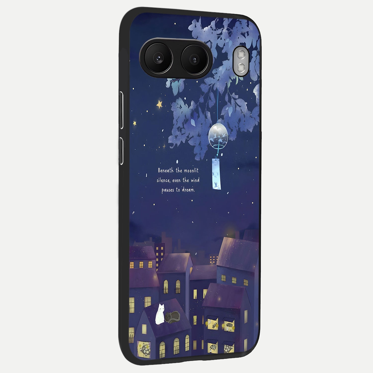  Moonlit Cat Silence back cover For Oneplus Nord 4 slim fit glass case with vibrant aesthetic design