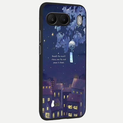  Moonlit Cat Silence back cover For Oneplus Nord 4 slim fit glass case with vibrant aesthetic design