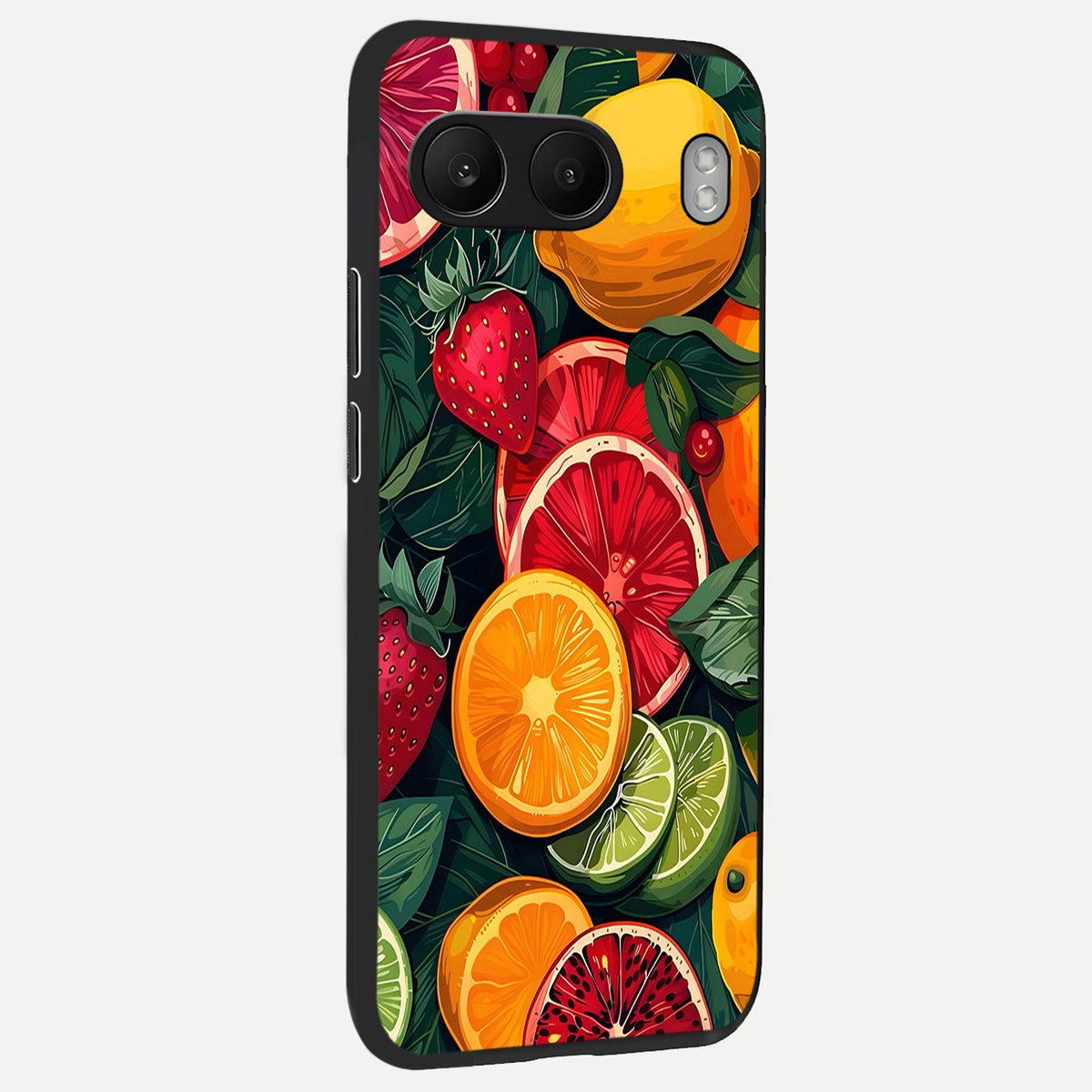  Multiple Fruits back cover For Oneplus Nord 4 slim fit glass case with vibrant aesthetic design