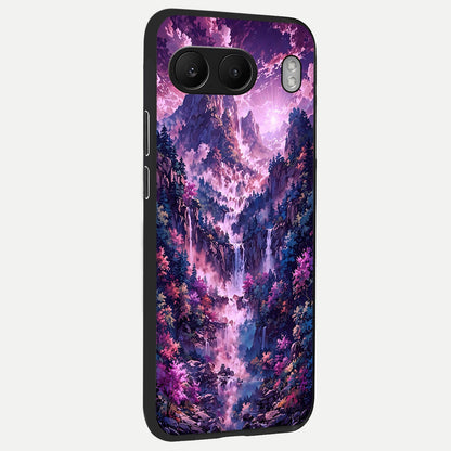  Mystic Cascade Peaks back cover For Oneplus Nord 4 slim fit glass case with vibrant aesthetic design