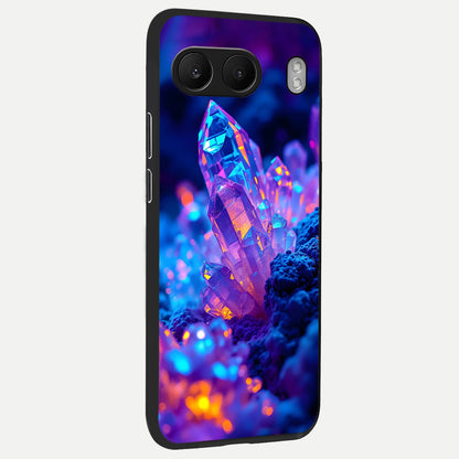  Neon Aura Shards back cover For Oneplus Nord 4 slim fit glass case with vibrant aesthetic design