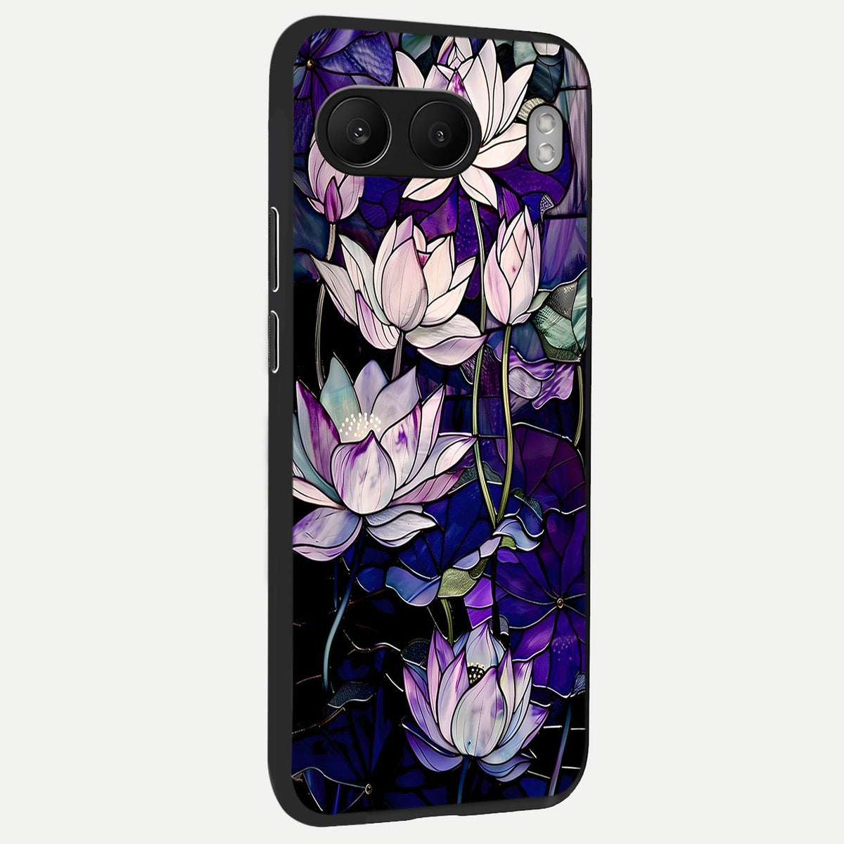  Purple Lotus Pattern back cover For Oneplus Nord 4 slim fit glass case with vibrant aesthetic design