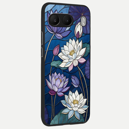  Purple Lotus Stained back cover For Oneplus Nord 4 slim fit glass case with vibrant aesthetic design