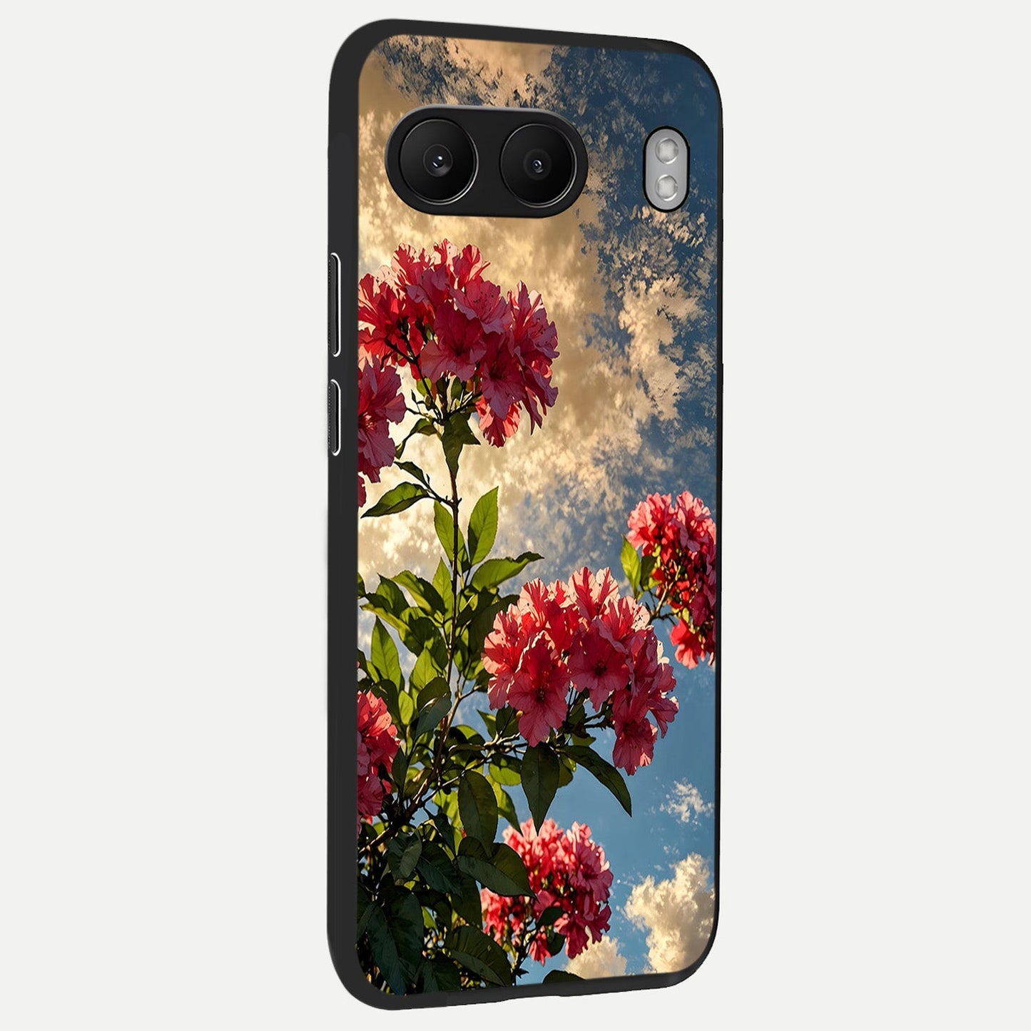  Red Bloom Skies back cover For Oneplus Nord 4 slim fit glass case with vibrant aesthetic design