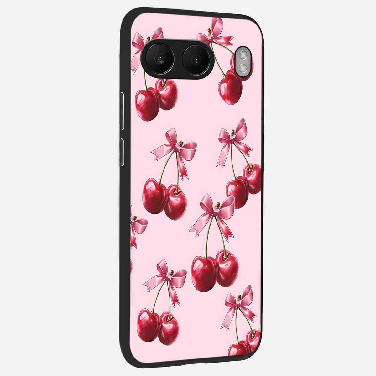  Red Cherries Pattern back cover For Oneplus Nord 4 slim fit glass case with vibrant aesthetic design